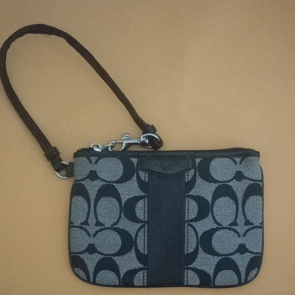 Coach Black and Gray Wristlet